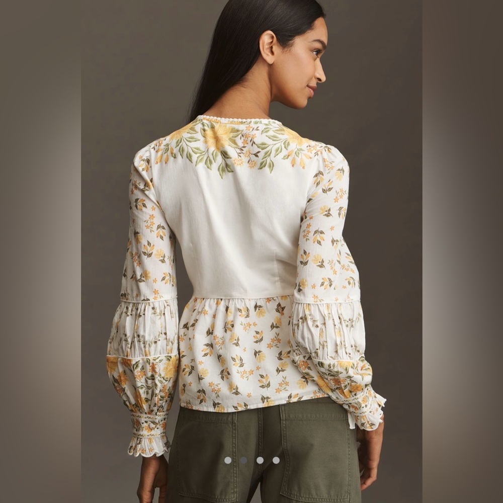 FARM Rio Azalea Garden Puff Sleeve Blouse - Picture 4 of 4